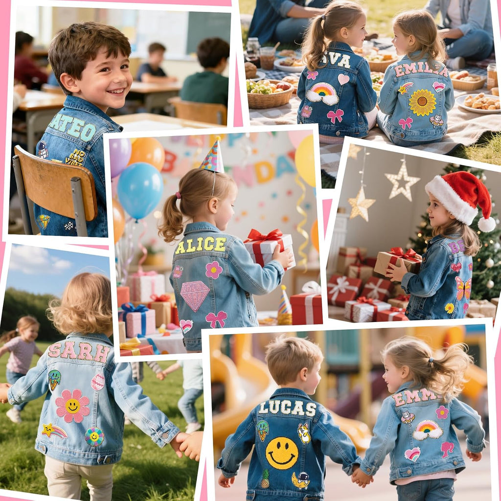 Personalized Kids Denim Jacket, Custom Name Jacket for Boy Girl