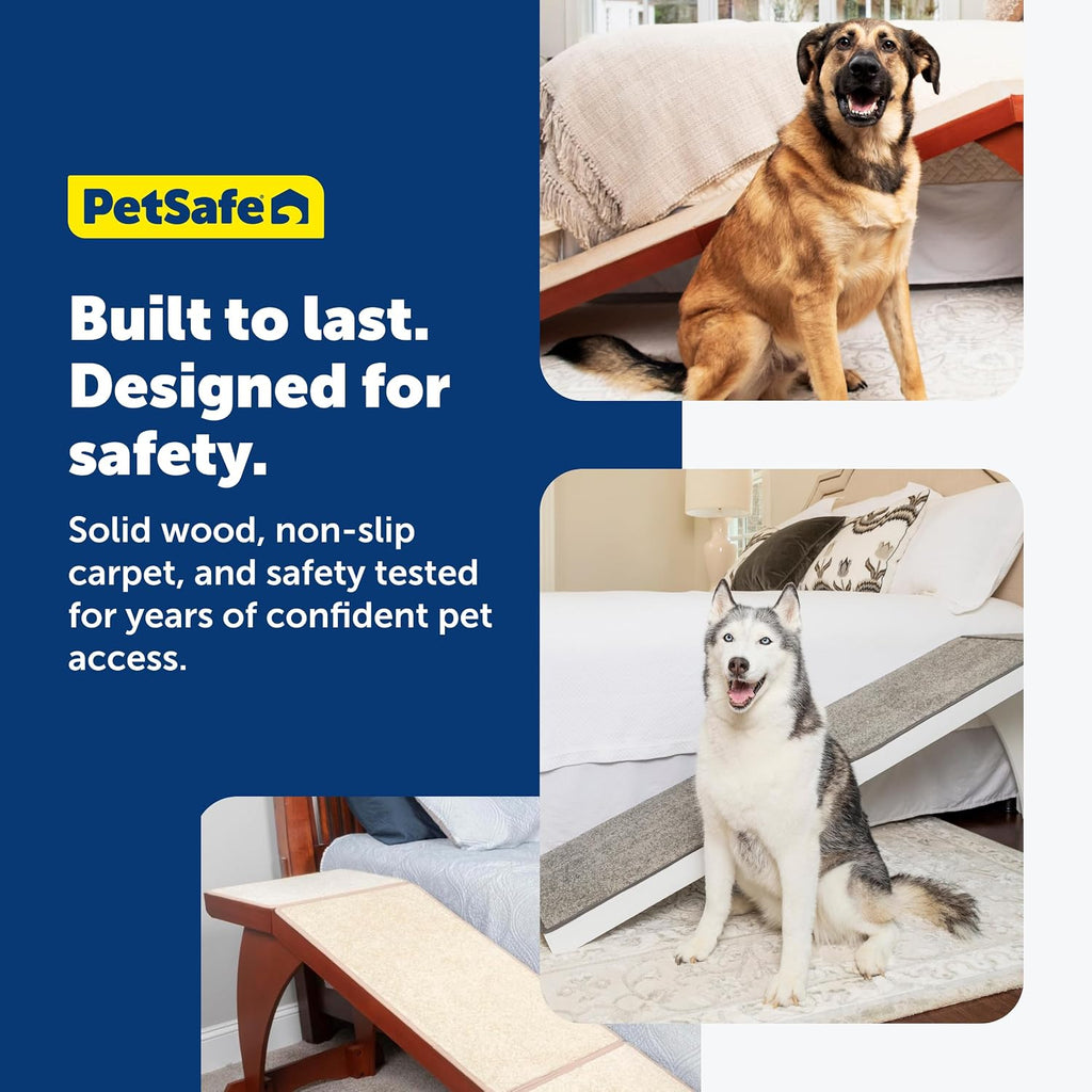 Wooden Pet Bed Ramp, White