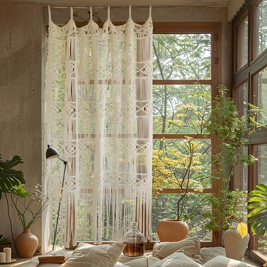 Macrame Curtain Handmade Woven Divider Doorway window Curtain 42"W*75"L