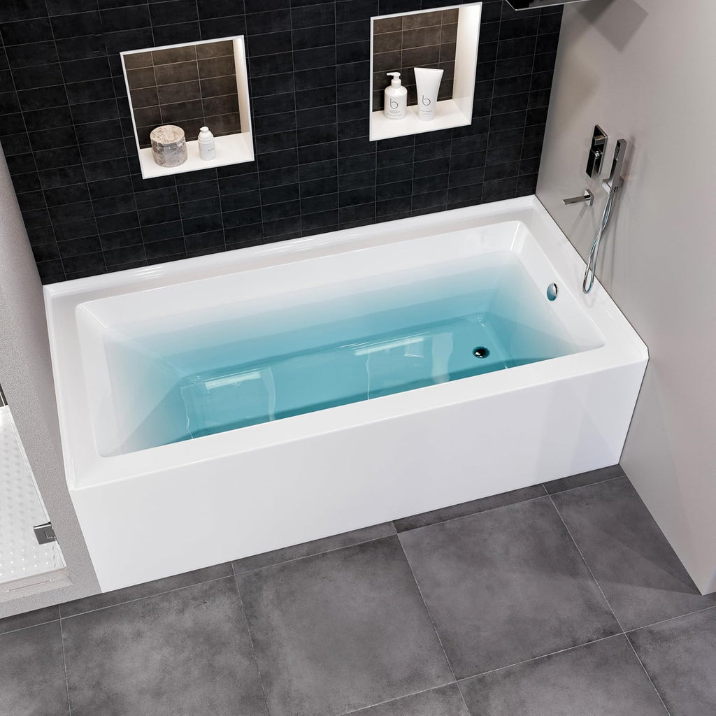 Swiss 54 Inch Alcove White Bathtub From Our Exquisite collection of Bathtubs For Bathroom - Right-Handed Bathtub