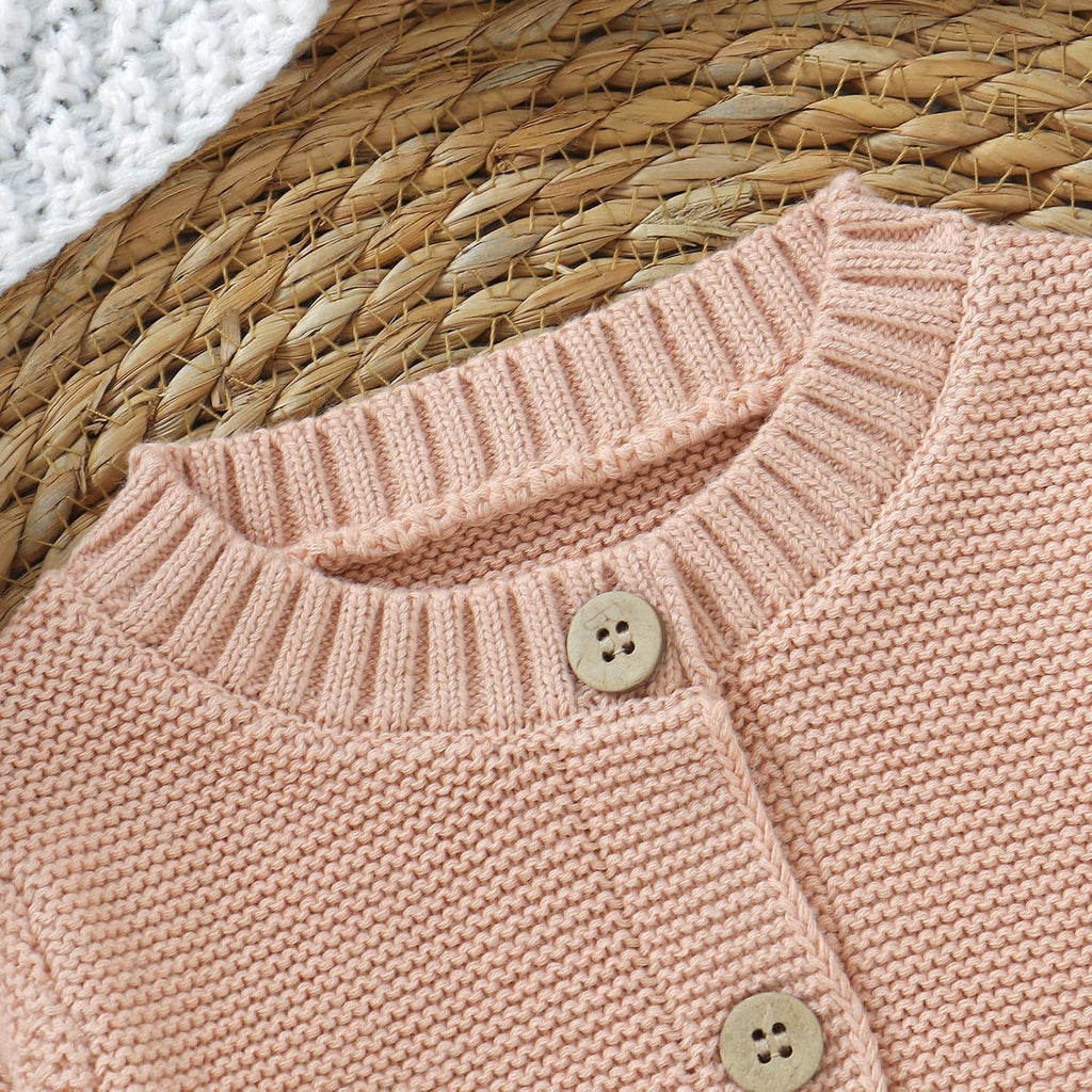 Baby Toddler Cotton Cardigan, Solid Color Sweater, Boys and Girls