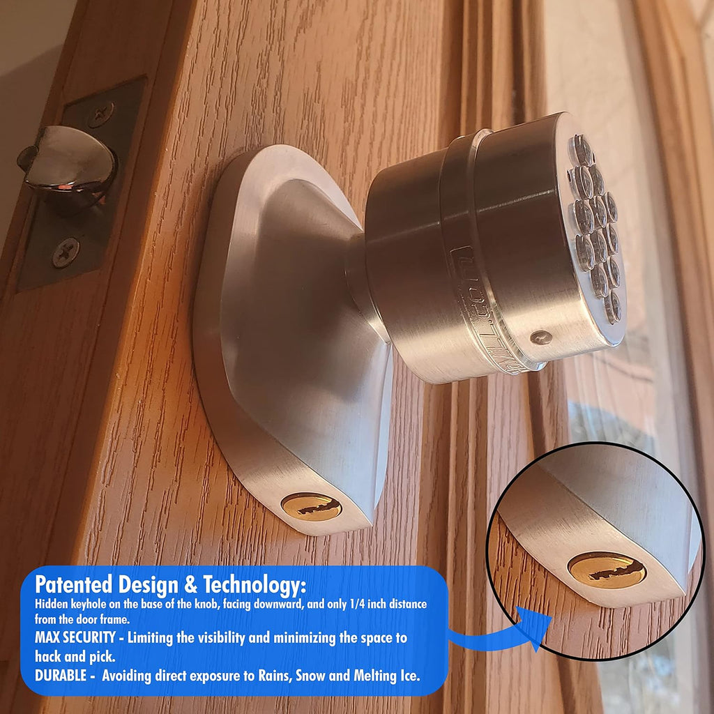 Electronic Keypad Door Knob SoHo Mill and Lock Set with Backup Mechanical Key (Spring Latch Lock; Not Deadbolt; Not