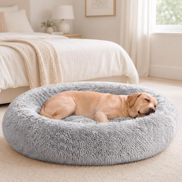 Large Dog Bed for Indoor, Calming Donut Bed for Dogs and Cats