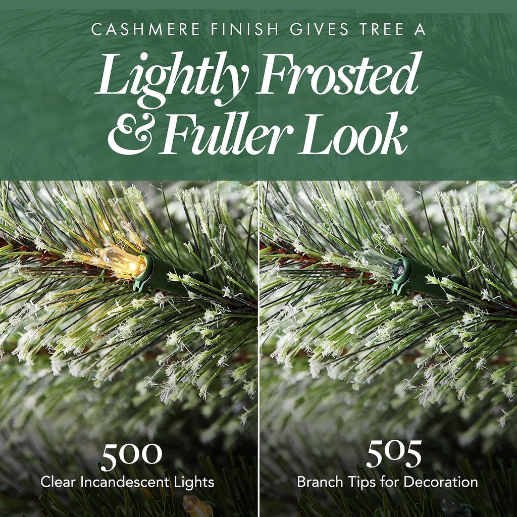 Stanley Pre-Lit Slim Pencil Christmas Tree, 500 Lights