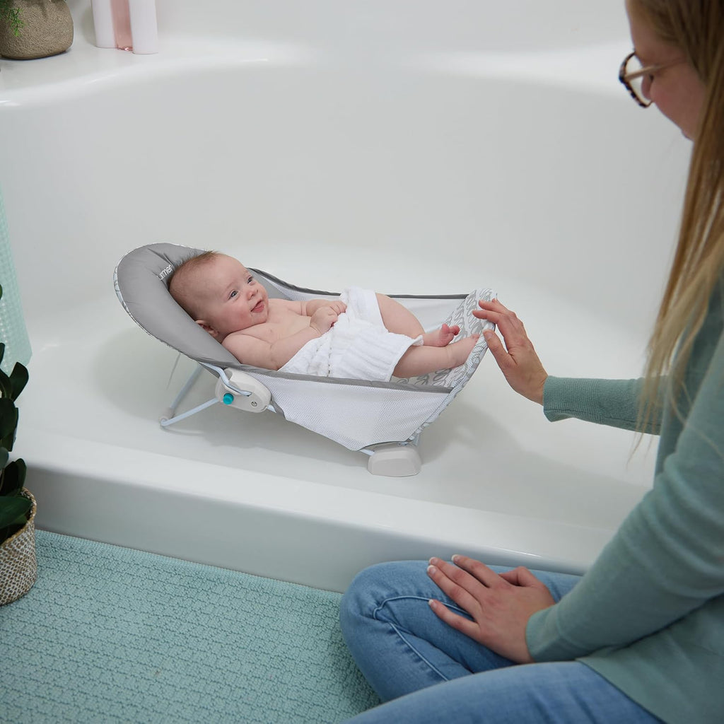 Foldaway Position Baby Bath Seat, Adjustable Support for Sink or Bathtub, Ages 0-6 Months up to 20 Pounds