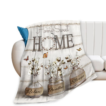 Cotton Flower Throw Blanket for Women Girls 60"x50"