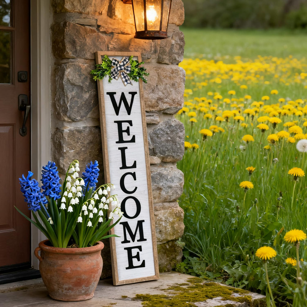 3D Outdoor Welcome Sign, 45"X9", Wood