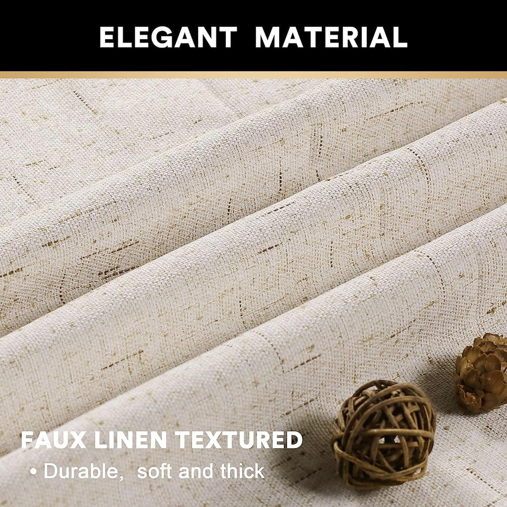 Natural Linen Curtains 100% Blackout Linen Curtains for Bedroom Full Blackout Curtains 84 Inches Long Living Room