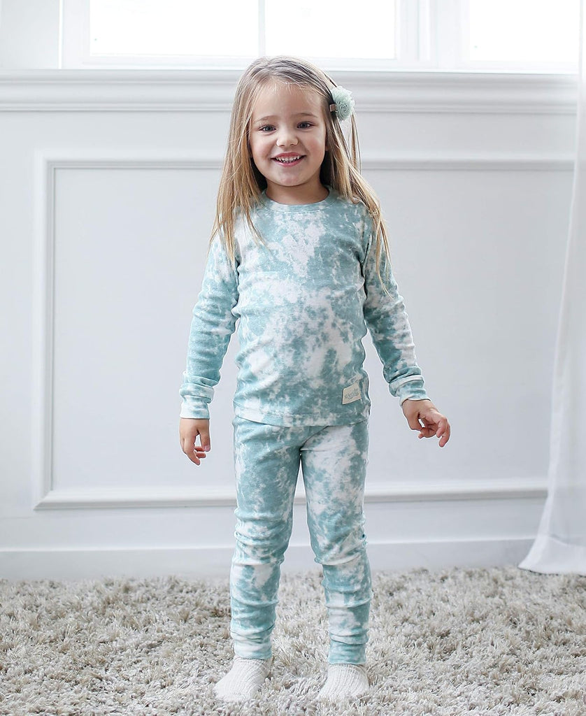 12M- Toddler Kids Boys Girls 100% Cotton Marbling Tiedye Sung Fit Sleepwear Pajamas 2pcs Pjs Set