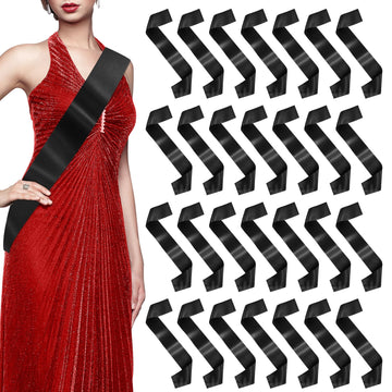 25pcs Black Sashes Blank Sashes for Pageants Plain Sashes for Beauty Pageants Satin Sash to Decorate