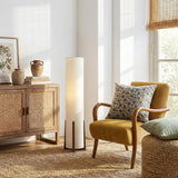 Parker Paper Lantern Floor lamp, 48 Inch Tall Lamp with Wood Frame, Asian Design