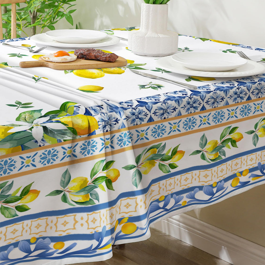 Lemon Tablecloth 60x84 Inch Rectangle - Italian Summer Decor