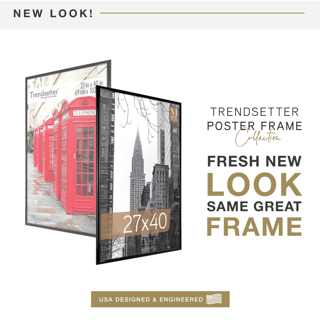 Trendsetter Movie Poster Frame, 27x40, Black High-Gloss, 1-Pack