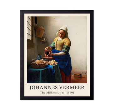 Master Vintage Johannes Vermeer Poster - Retro Milkmaid Painting Print - The Kitchen Maid Art - Baroque Art - Gift