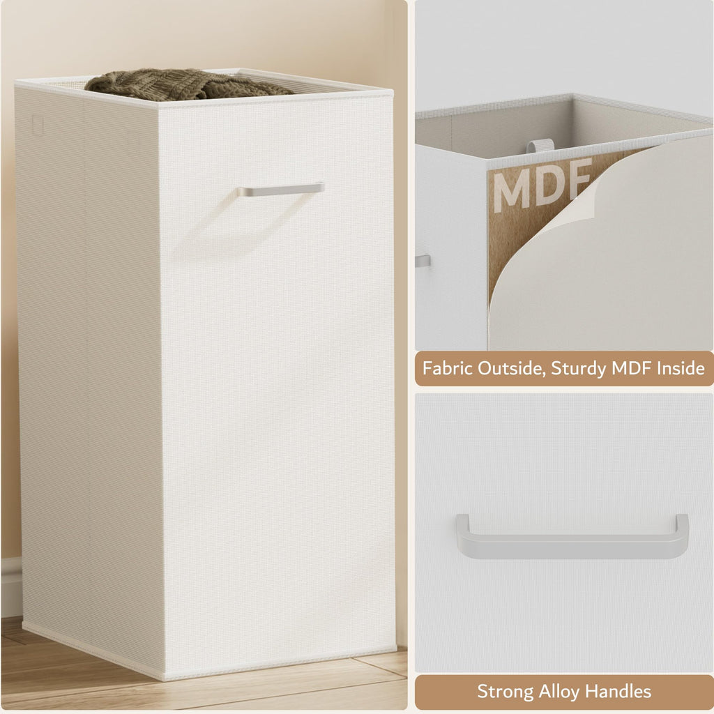 Double Pull-Out Laundry Hamper Cabinet with Removable Bags