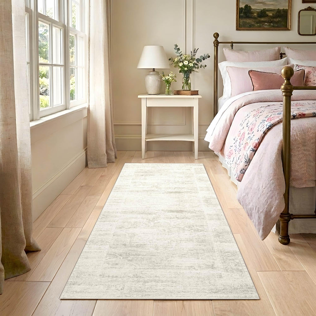 Washable Hallway Runner Rug Non Slip Ivory Rugs