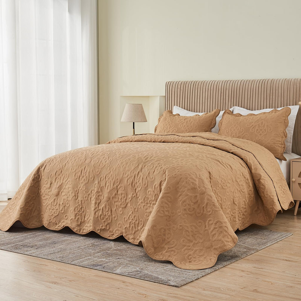 Oversized King Bedspreads 128x120 Khaki