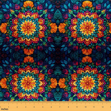 Boho Floral Upholstery Fabrics Colorful Flowers Fabric