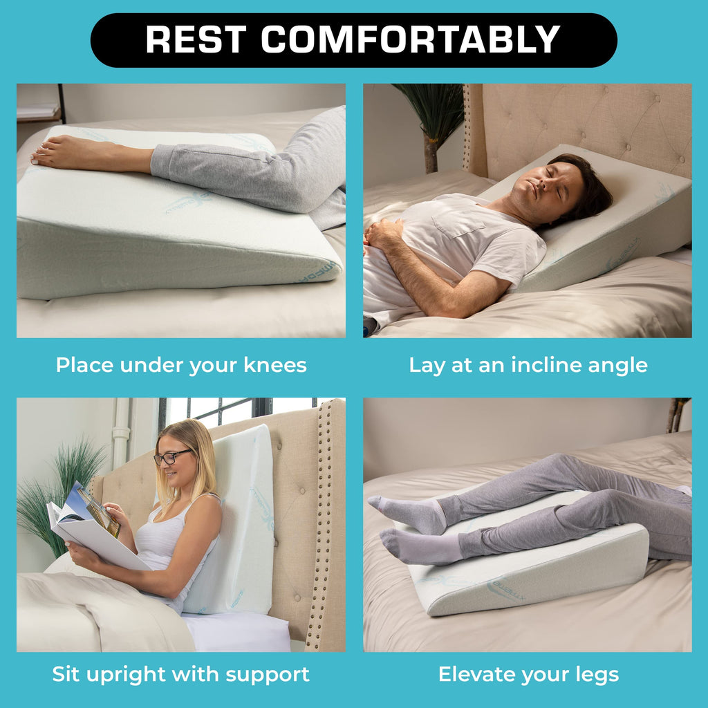 Wedge Pillow Headboard | 7 Inch Bed Wedge Pillow Cushion for Sleeping, Reading, and Lounging | Multi-Use Support for