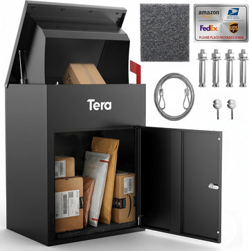 Package Delivery Boxes : No Assembly Needed 23" H Anti-Theft Parcel Drop Box Outdoor with Lock Galvanized Steel