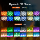 50 Inch Electric Fireplace Wall Recessed and Wall Mounted with Adjustable Flame Color