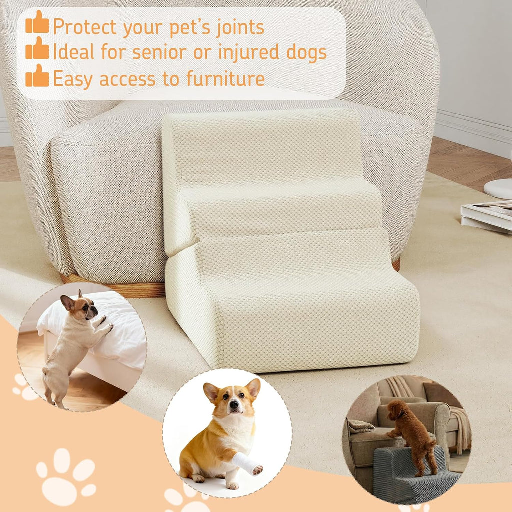 Dog Ramp for Bed, 16.5" H Dog Stairs for High Bed