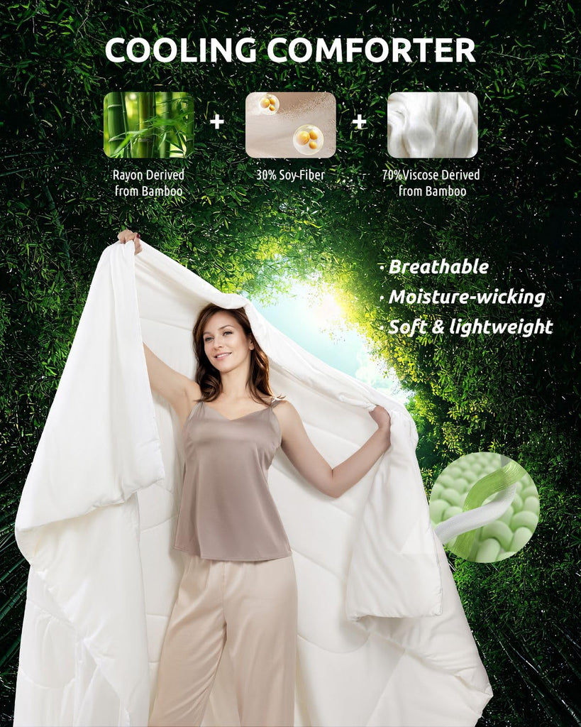 Cooling Comforter, 100% Viscose Derived from Bamboo_ Shell