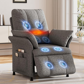 Power Recliner Chair for Adults with Heated & Massage, Adjustable Electric Reclining Chair Sofa