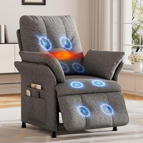 Power Recliner Chair for Adults with Heated & Massage, Adjustable Electric Reclining Chair Sofa