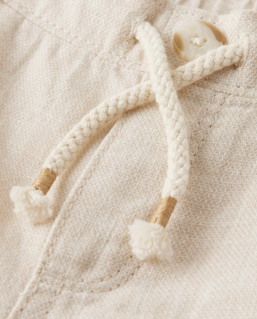 And Toddler Drawstring Linen Pants,Bisquit
