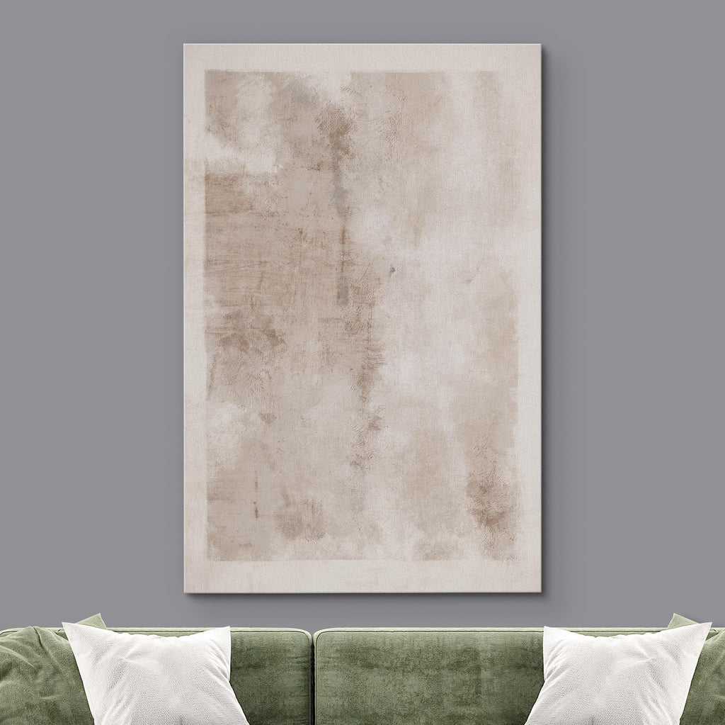 Canvas Print Wall Art Faded Textured Brown & White Color Blocks Abstract Shapes Illustrations Minimalism Contemporary