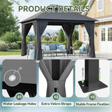Outdoor Gazebo for Patio 10x12, Metal Frame Canopy with Doub - Image 7