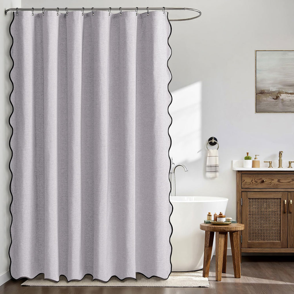 72"x84" Extra Long Scalloped Linen Lavender