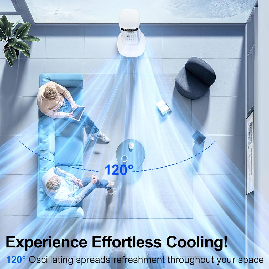 41" Portable Air Conditioners, 120° Oscillating Cooling Fans that Blow Cold Air with 24H Timer,4 Modes&3 Speeds