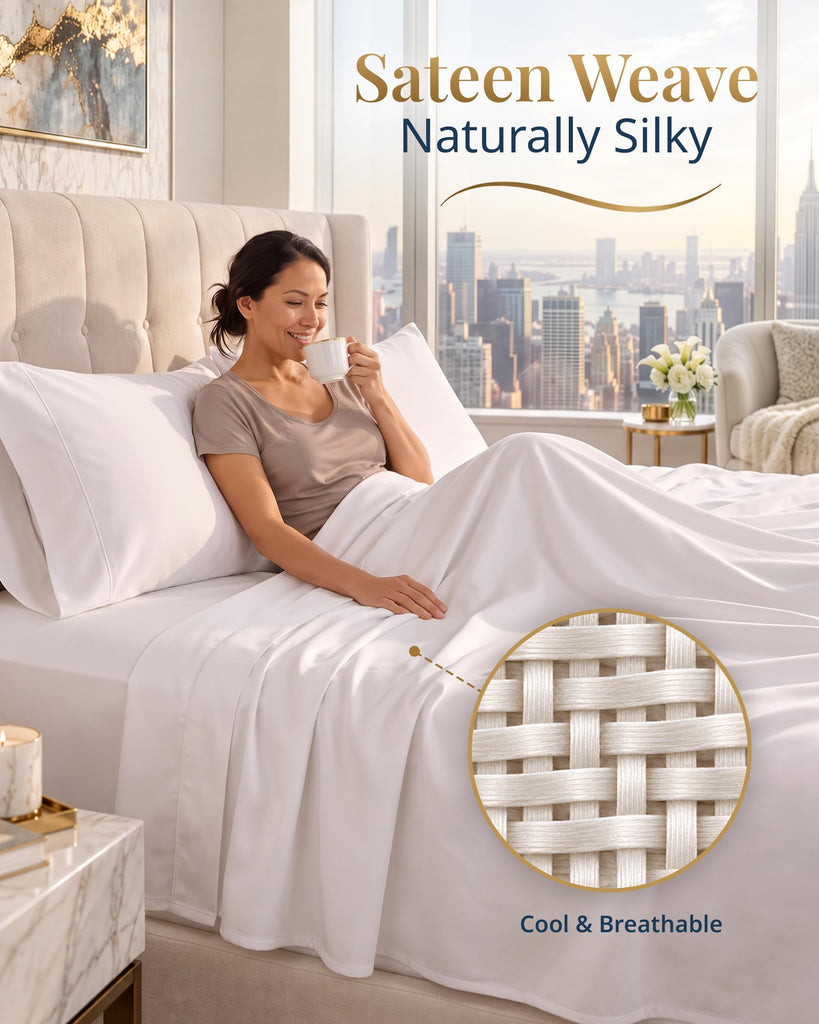 Full Size Sheets 1000 Thread Count 100% Egyptian Cotton - White
