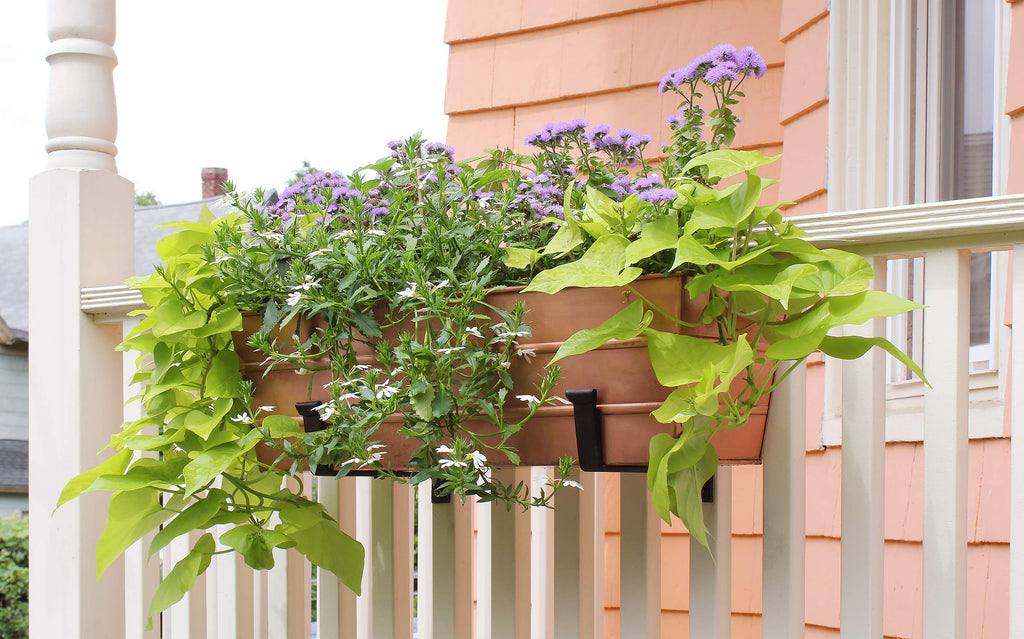 Copper Plated Flower Box, Medium Window Flowerbox Planter