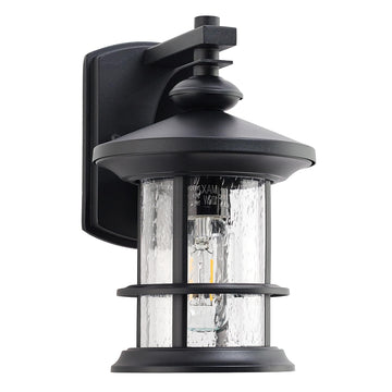 Max Modern Industrial Textured Black Outdoor Wall Light 1 Pack