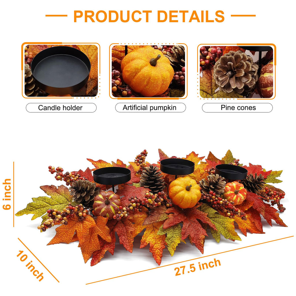 Fall Centerpieces for Table Decorations with Artificial Pumpkins