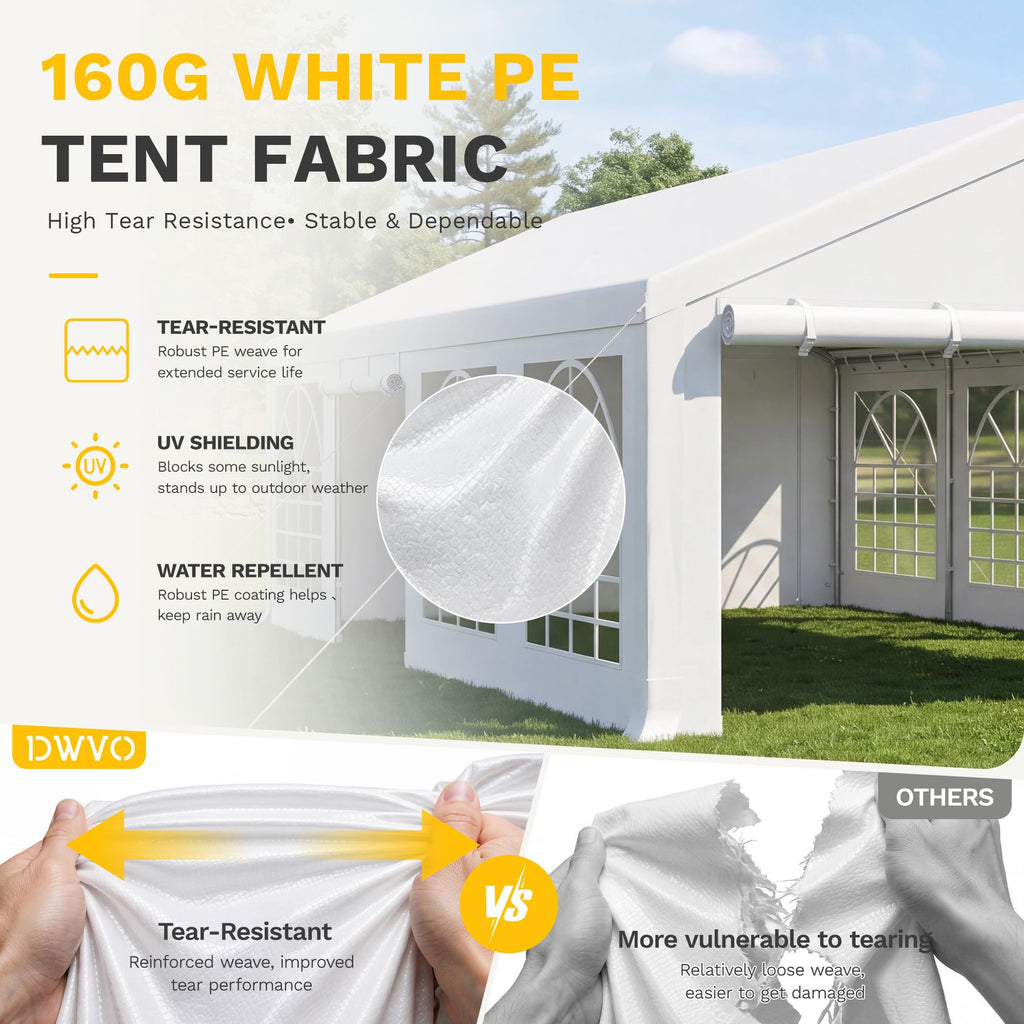 20x30ft Party Tent Heavy Duty Wedding Event Shelters White-Straight