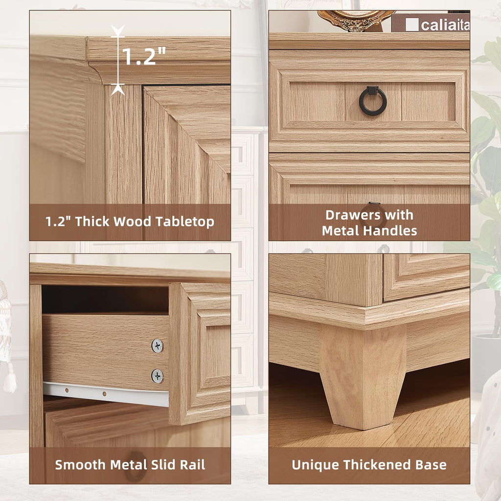 Farmhouse 6 Drawer Dresser, 41" Tall Chest of Drawers