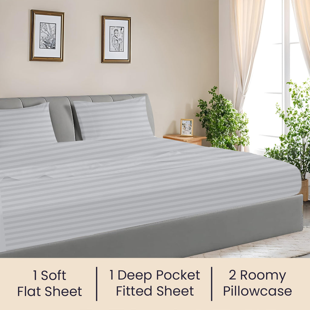 80" W x98 L 4Pc Texas King Sheet Set 100% Egyptian Cotton - 600 Thread Count, Fits 12" Deep Pocket - Soft Breathable