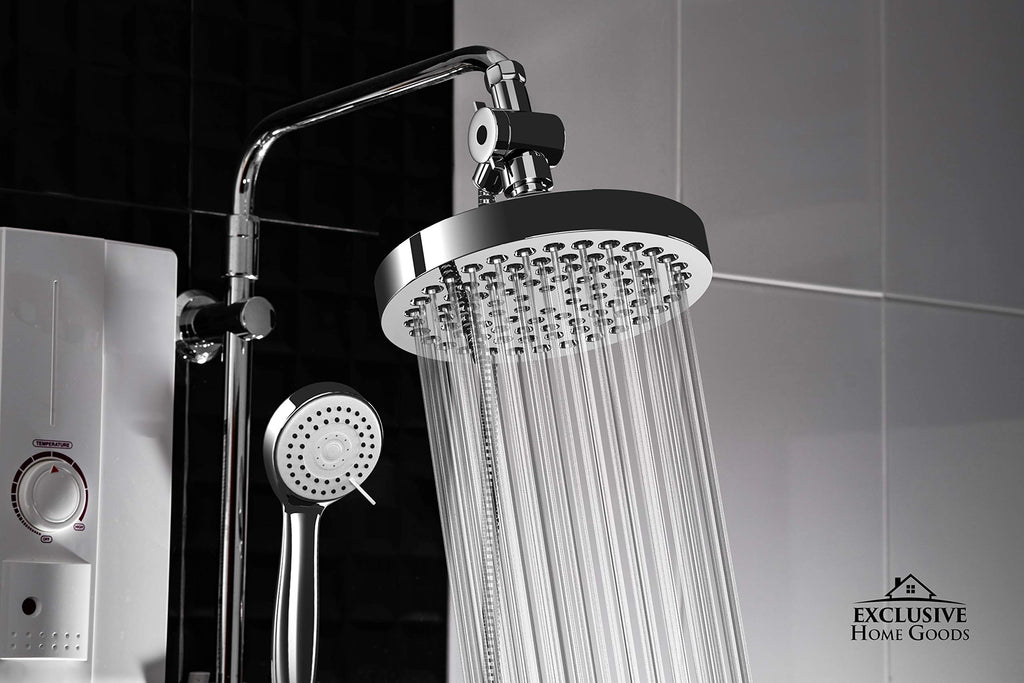 Head With Handheld Combo, 6 Inch High Pressure Rainfall Showerhead With Hand Held 70 Inch Hose for Bath - Adjustable