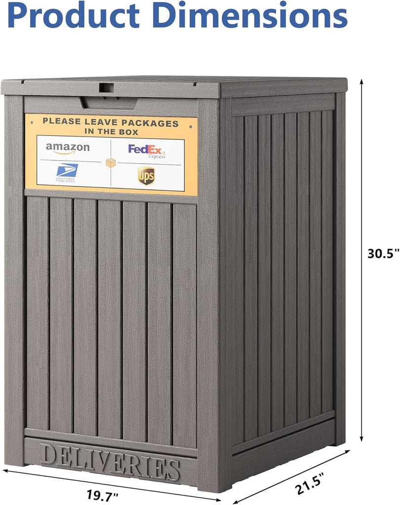 Upgrade 48 Gallon Package Delivery Box with Sticker Sign