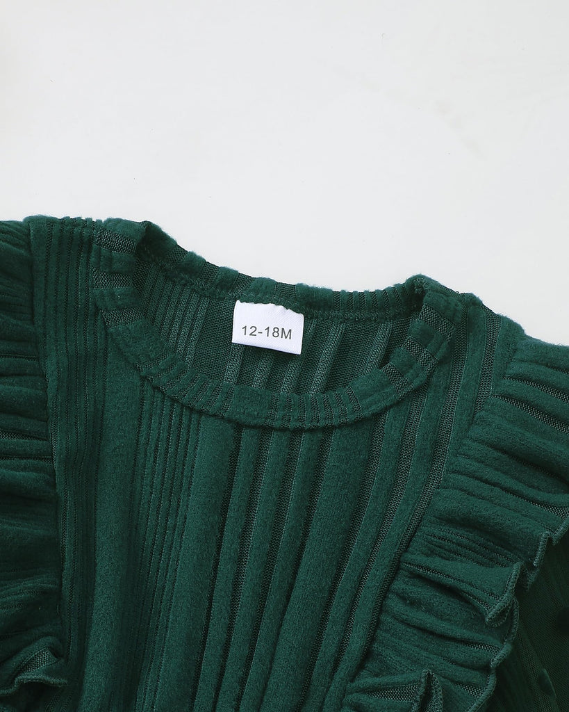 Baby Girl Dress Green Sweater Dresses Fall Christmas Outfits 12