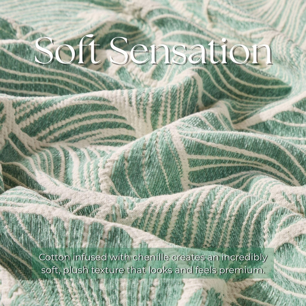 Chenille Cotton Throw Blanket for Couch, Lightweight Boho Blanket for Bed Sofa Chair Living Room Outdoor Soft Woven