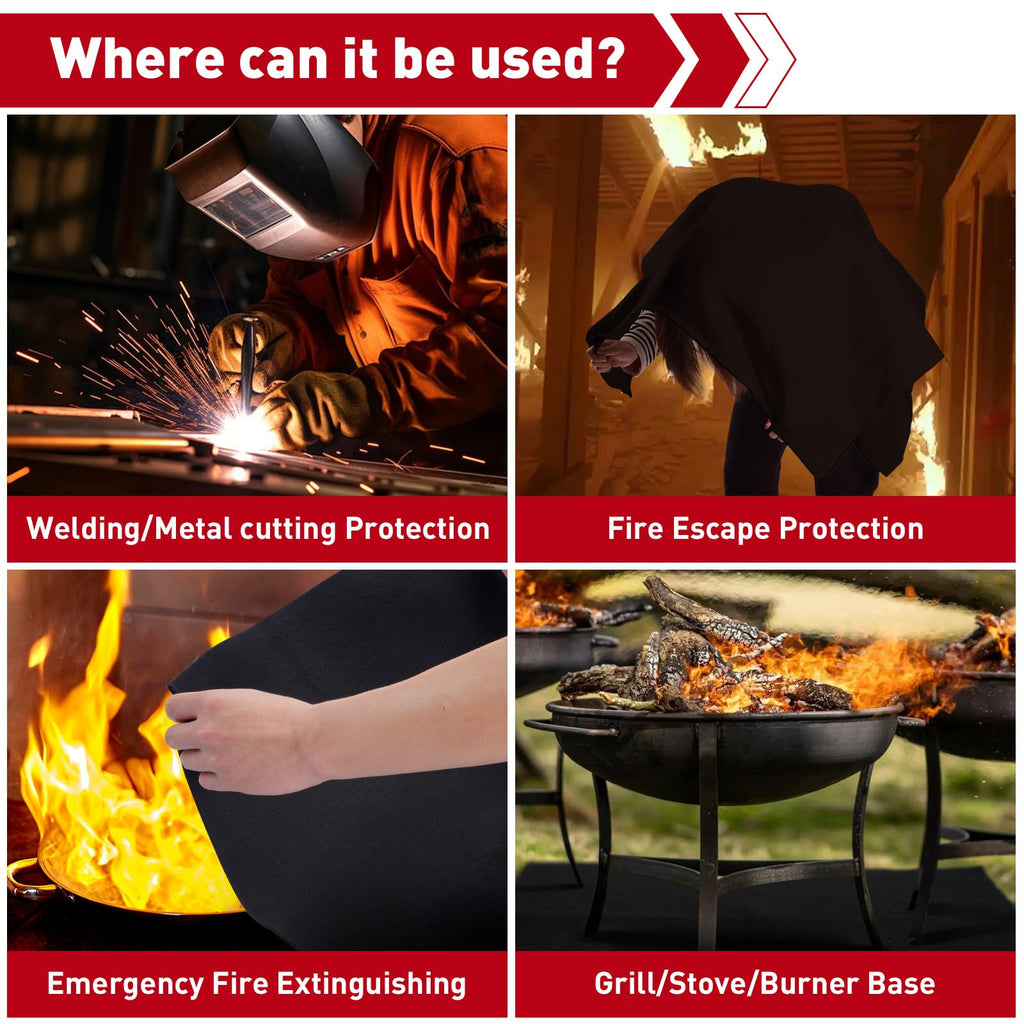 40x40 Inch Large Welding Blanket Fireproof Pad - 5mm Thickened Fire Resistant Carbon Felt Cloth, Flame Retardant