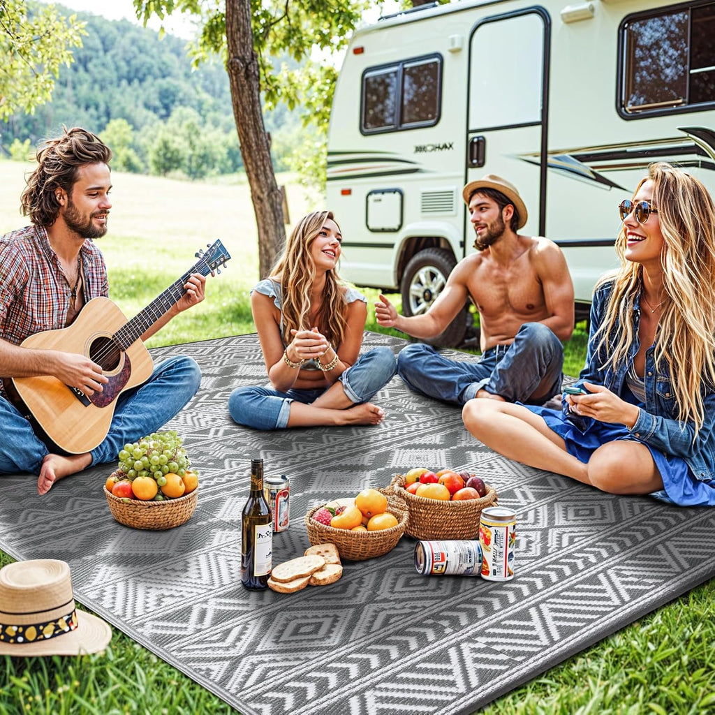 Waterproof Outdoor Rug, Reversible Plastic Straw Patio Camping Rugs, Outdoor Indoor RV Mat Carpet, Outside