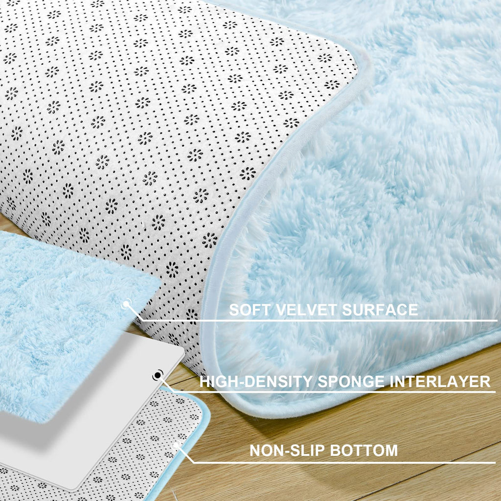 Soft Fluffy Rugs Living Room, 2x6 Hallway Runner Rugs, Furry Shag Bedside Area Rug Indoor Accent Floor Carpet, Plush