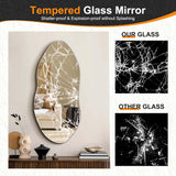 Irregular Wall Mirror,32"x14" Slim Vertical Wavy Design,Frameless Decorative Mirror ,Modern Boho Wall-Mounted