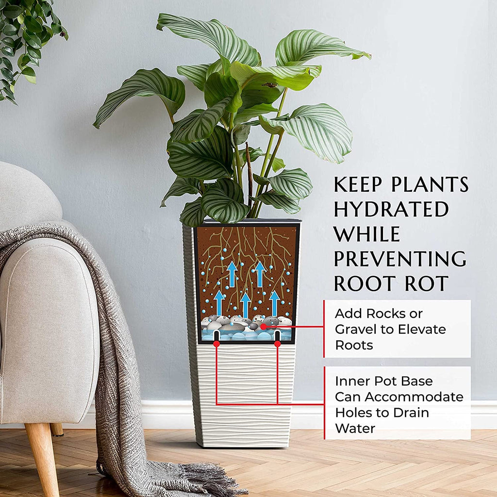 Janska M-Resin Heavy Duty Tall Planter, Indoor/Outdoor Grande
